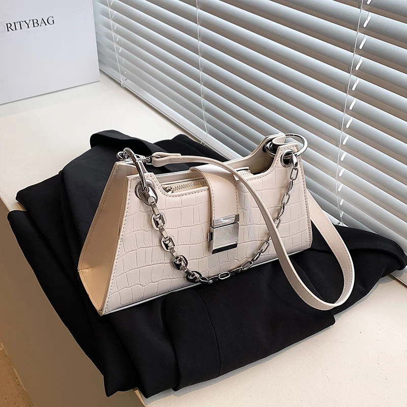 

Fashion Design Women Small Shoulder Tote Bags Solid Color Ladies Messenger Bags Elegant Stone Pattern Female Purse and Handbag