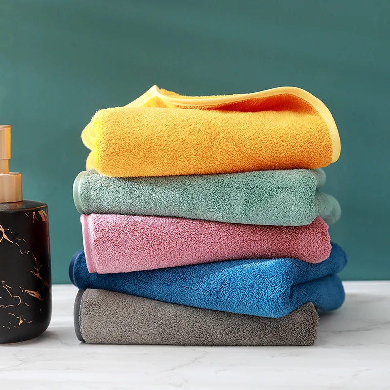 

High-End Hair-Drying Towel 75*35 Plain Towel Household Soft Facecloth Gift Wholesale