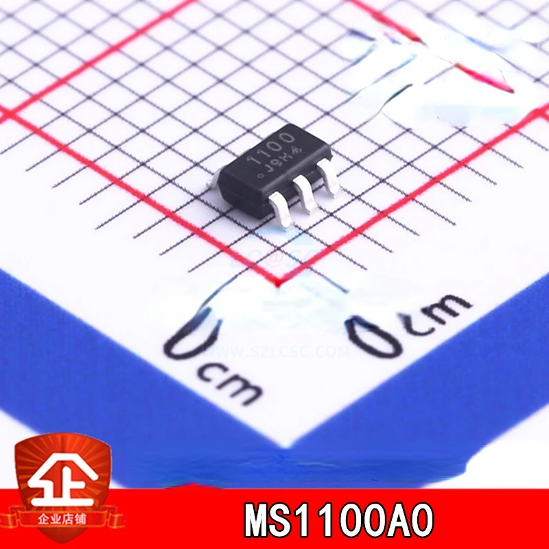 10pcs New and original MS1100A0 MS1100 Screen printing:1100 16-bit Built-in benchmark AD converter ADC chip MS1100A0 SOT-23-6