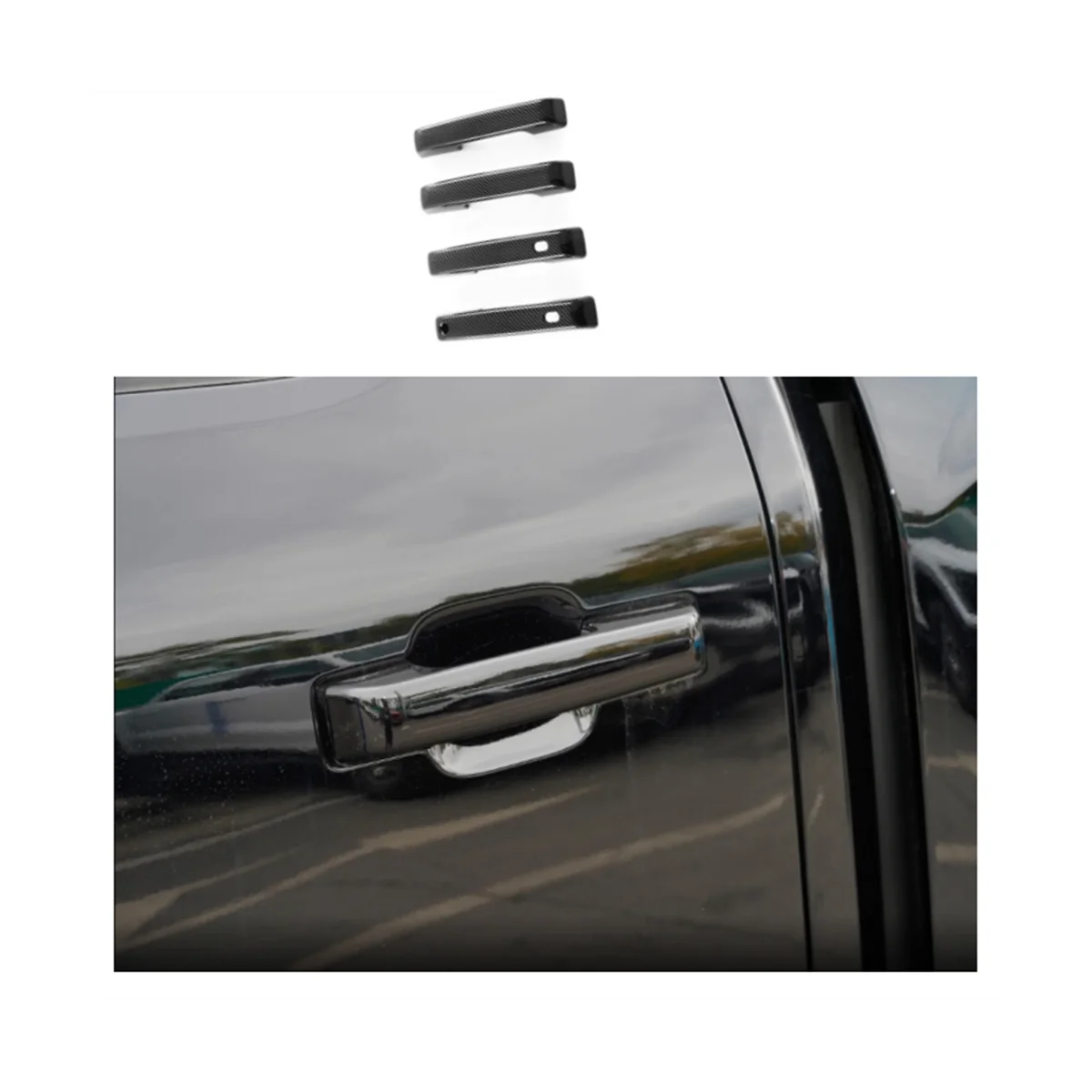 Чехол из углеродного волокна для наружной полированной 4-дверной ручки Ford Raptor F150