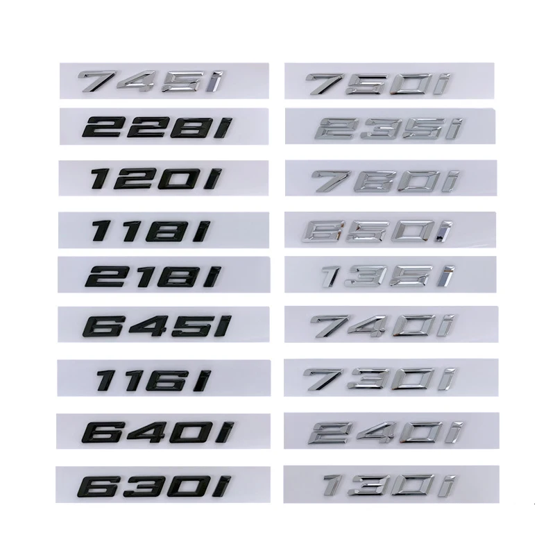 3d-хромированные буквы для автомобилей BMW 118i 120i 218i 320i 325i 420i 430i 530i 540i 630i 640i 730i 740i, аксессуары для фотографий