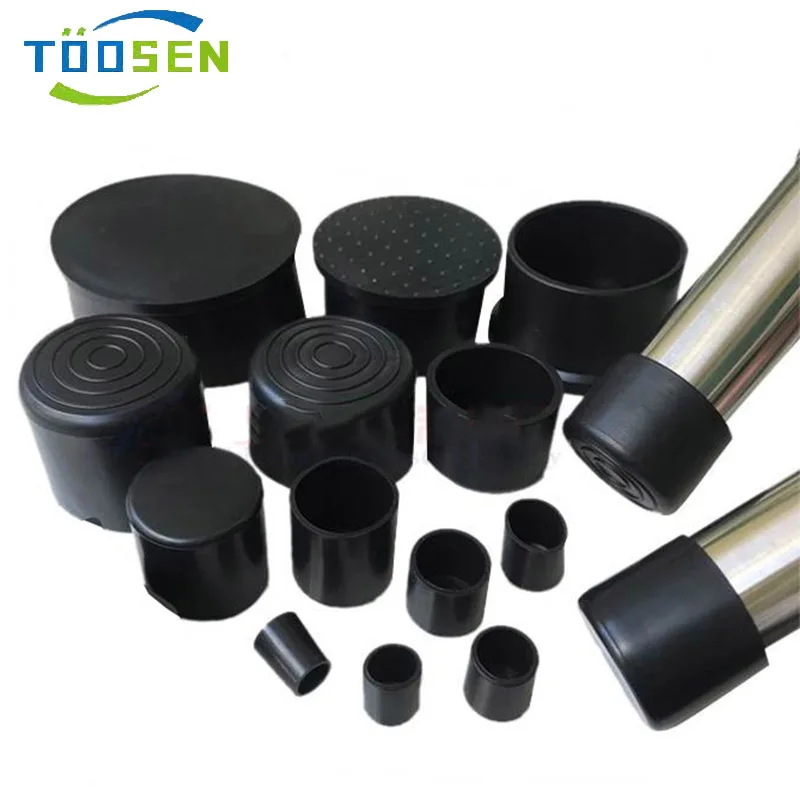 Leg Tips Caps Non-slip Chair Feet Rubber Pads Stick Pipe Tubing End Plug Floor Protector Covers