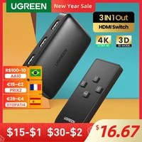 ugreen hdmi switch for xiaomi mi box 3 in 1 out hdmi switcher 4k30hz for tv box ps4 switch hdmi 4k with controller hdmi cable