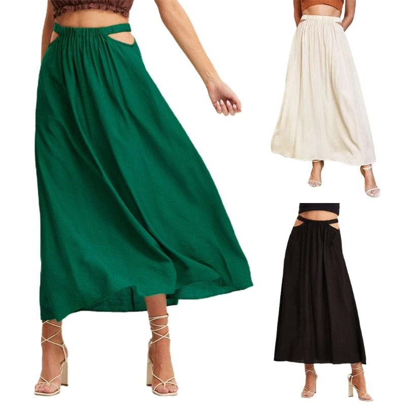 

Женская Длинная Юбка-миди с высокой талией