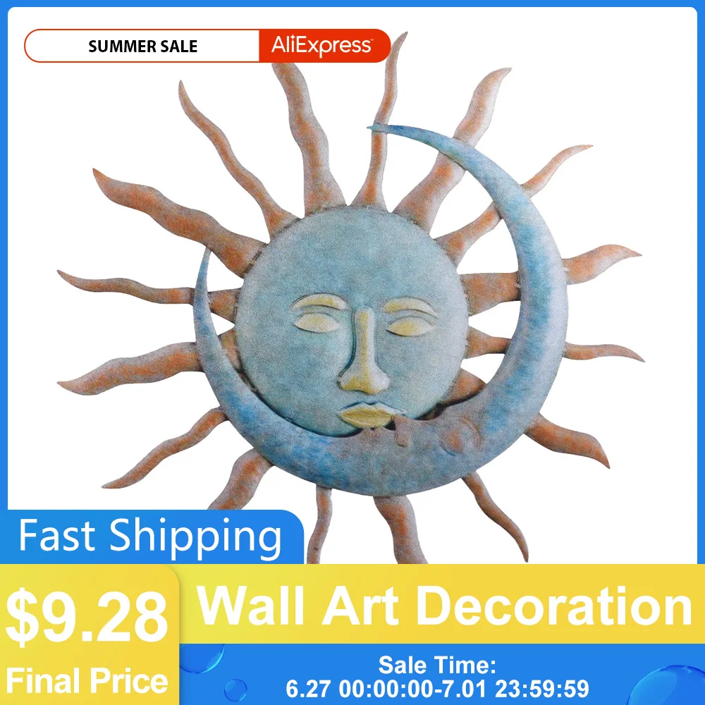 Металлическое настенное украшение в стиле ретро настенные украшения солнце Луна