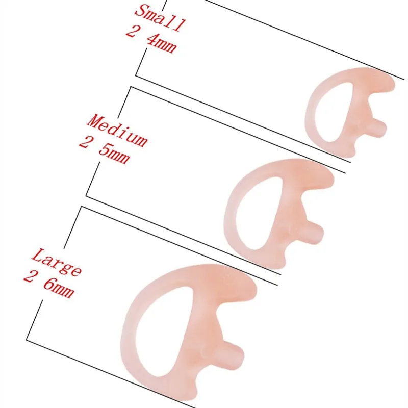Earmold Walkie Surveillance Earpiece Universal Soft Ears Silicone Ear Mold for Acoustic Coil Tube Kit Color Pink 2 Pair Size S