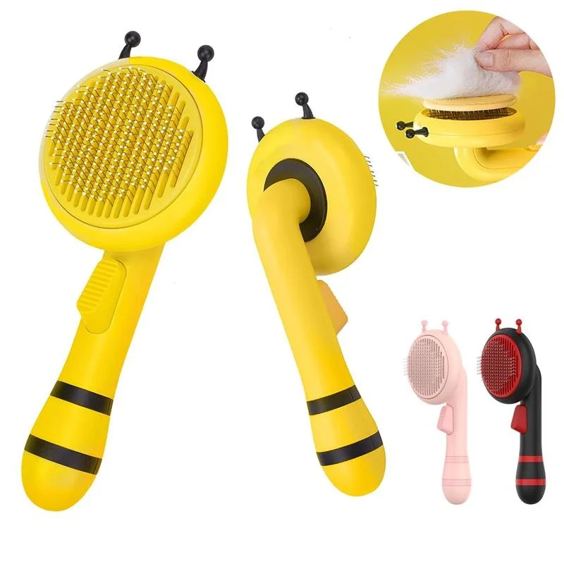 

Bee Pet Cat Brush Massage Cat Comb Self Cleaning Pets Grooming Comb For Cats Dogs Removes Undercoat Tangled Hair Pet Accessories