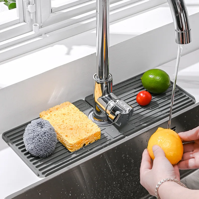 

Faucet Waterproof Pad Stain-Resistant Dirty Storage Anti-Splash Water Kitchen Bathroom Silicone Faucet Drain Pad