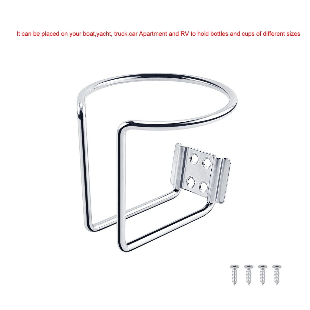 Stainless Steel 304 Cup Drink Holder Can Bottle Holder Water Drink Beverage Stand Mount Support Auto Car Marine Boat Truck RV enlarge
