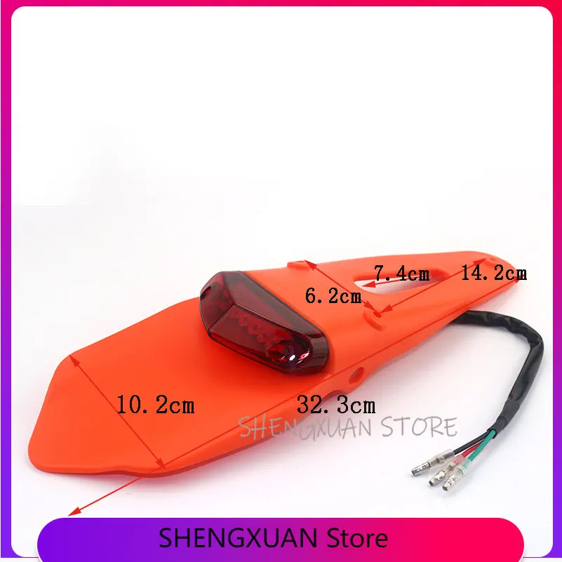 

Universal Motorcycle Trial Bike with LED Brake Stop Rear Tail Light Mountain Bicycle Refit Back Fender Mudguard Lamp Moto parts