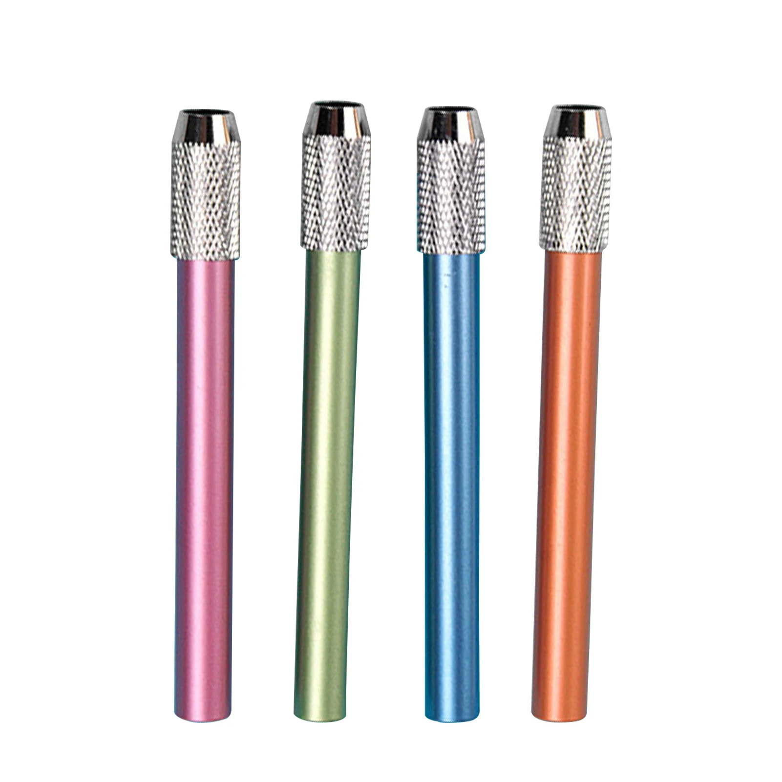 

4pcs Spiral Easy Install 10cm School Stationery Portable Student Single Head Pencil Extender Stainless Steel Increase Length