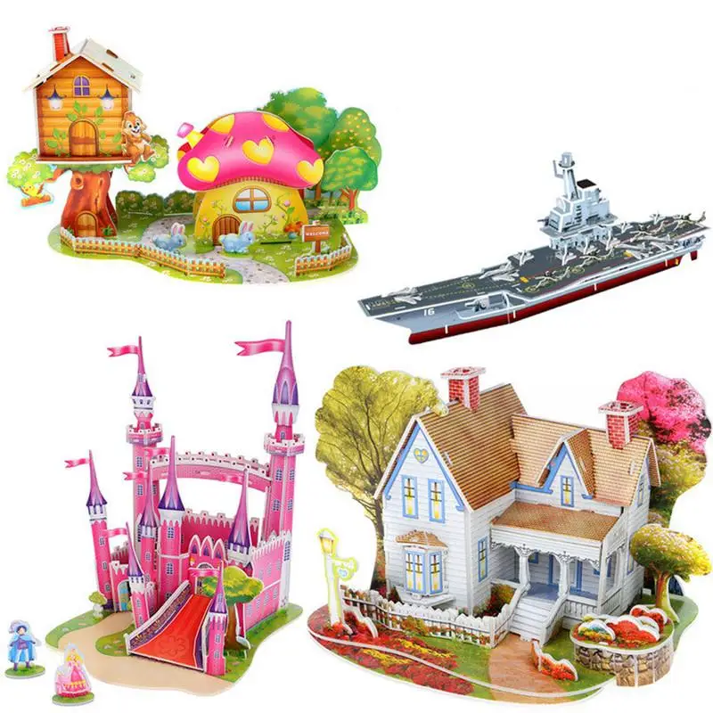 

3D Jigsaw Puzzle Paper Art Castle Baby Toys For Early Education
