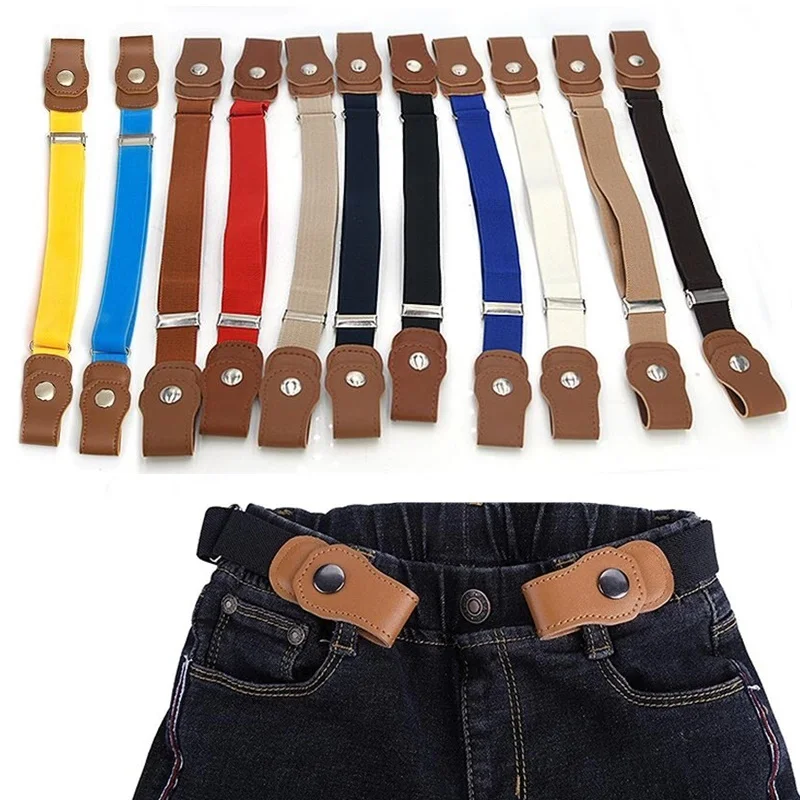 New Kids Buckle-Free Elastic Belt Waist No Buckle Stretch Belts Toddlers Adjustable Boys and Girl`s Belts for Jeans 2022