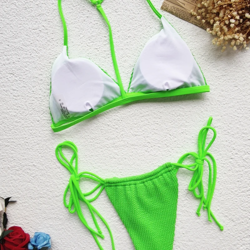 Сексуальные треугольные стринги Spoondrift в рубчик комплекты бикини женские милые