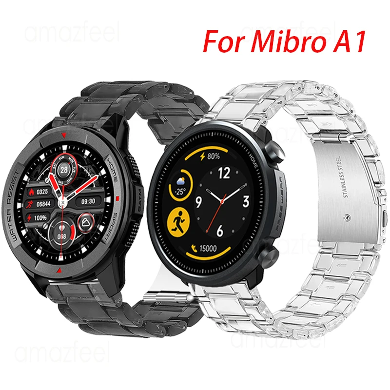 

Clear Resin Strap For Mibro A1 X1 Smart Watch Band Accessories Transparent Wristband For Mibro Lite Color Air Bracelets Correa