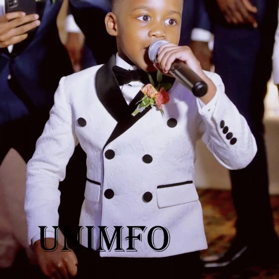 Kids Page Boy King Suits Wedding Dress Toddler Birthday Party Formal Outfits Ring Bearer Sets  (Jacket +Black Pants+Bow))