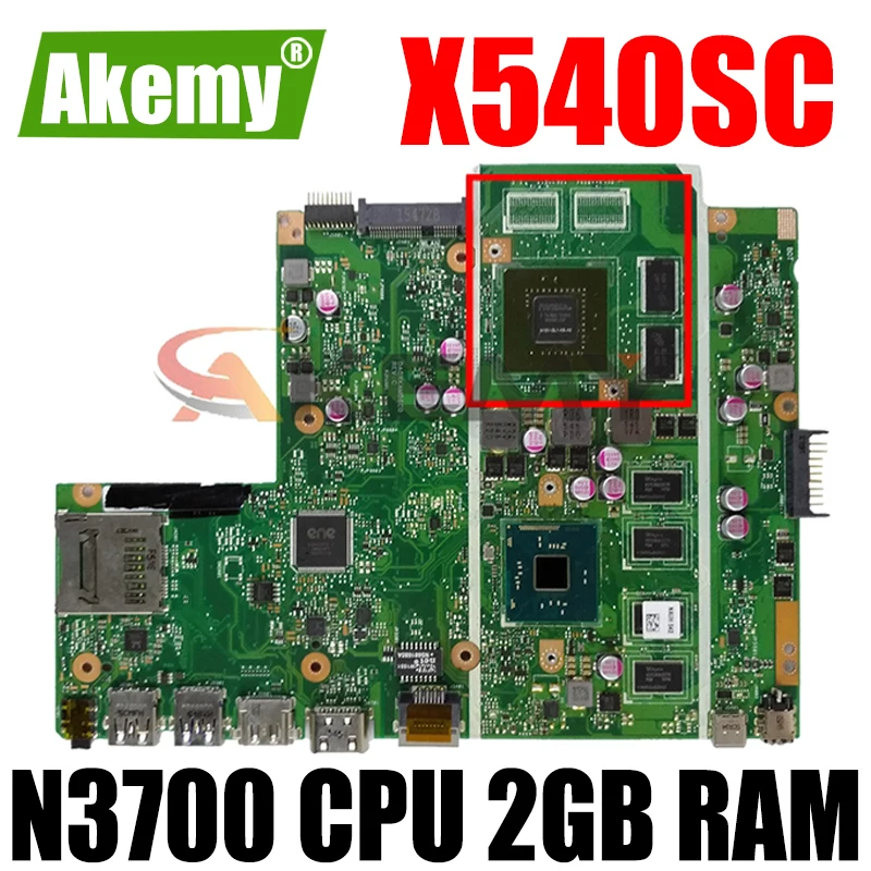 

X540SC N3700 CPU 2GB RAM mainboard REV 2.0 For ASUS X540S X540SC laptop motherboard 90NB0C10-R00010 Free Shipping