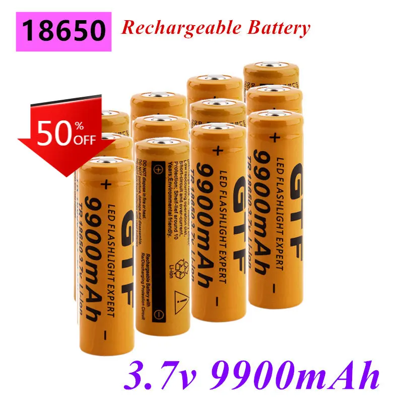 

2022 100%New 18650 Battery 3.7V 9900 MAH Rechargeable Lithium Ion Battery Is A New High-quality LED Hot Flashlight