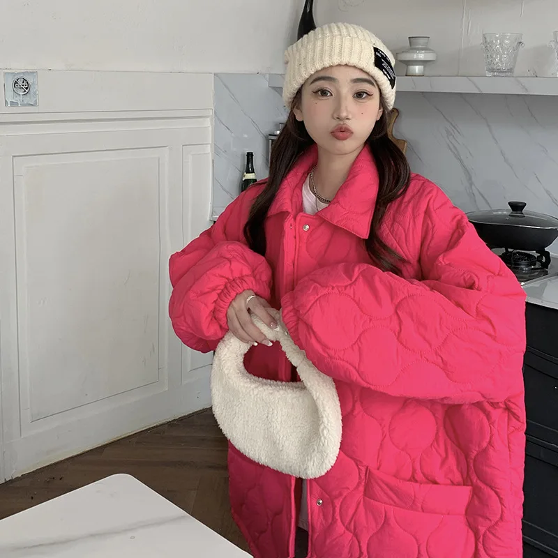 New Pinkycolor Coats Winter Coat for Women Fur Lined Coat Jackets Cotton-padded Jacket Oversize Warm Korean Fashion