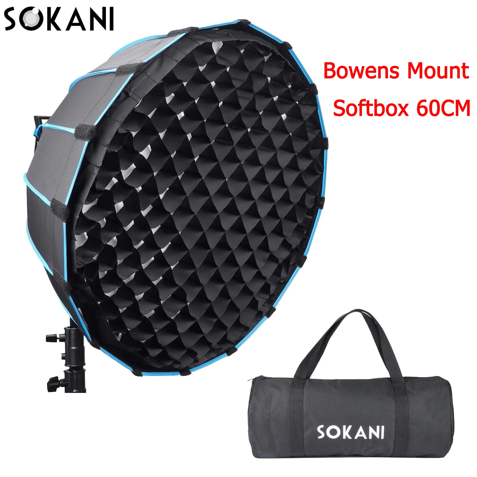 Софтбокс Sokani Deep Octagon Umbrella + Honeycomb Grid Outdoor Flash soфт Box для Sokani X60 RGB Godox SL-60W Aputure 300dII 300X