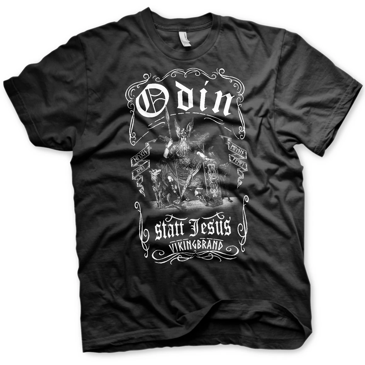 

Odin Statt Jesus. Nordic Vikings God T Shirt. Short Sleeve 100% Cotton Casual T-shirts Loose Top Size S-3XL
