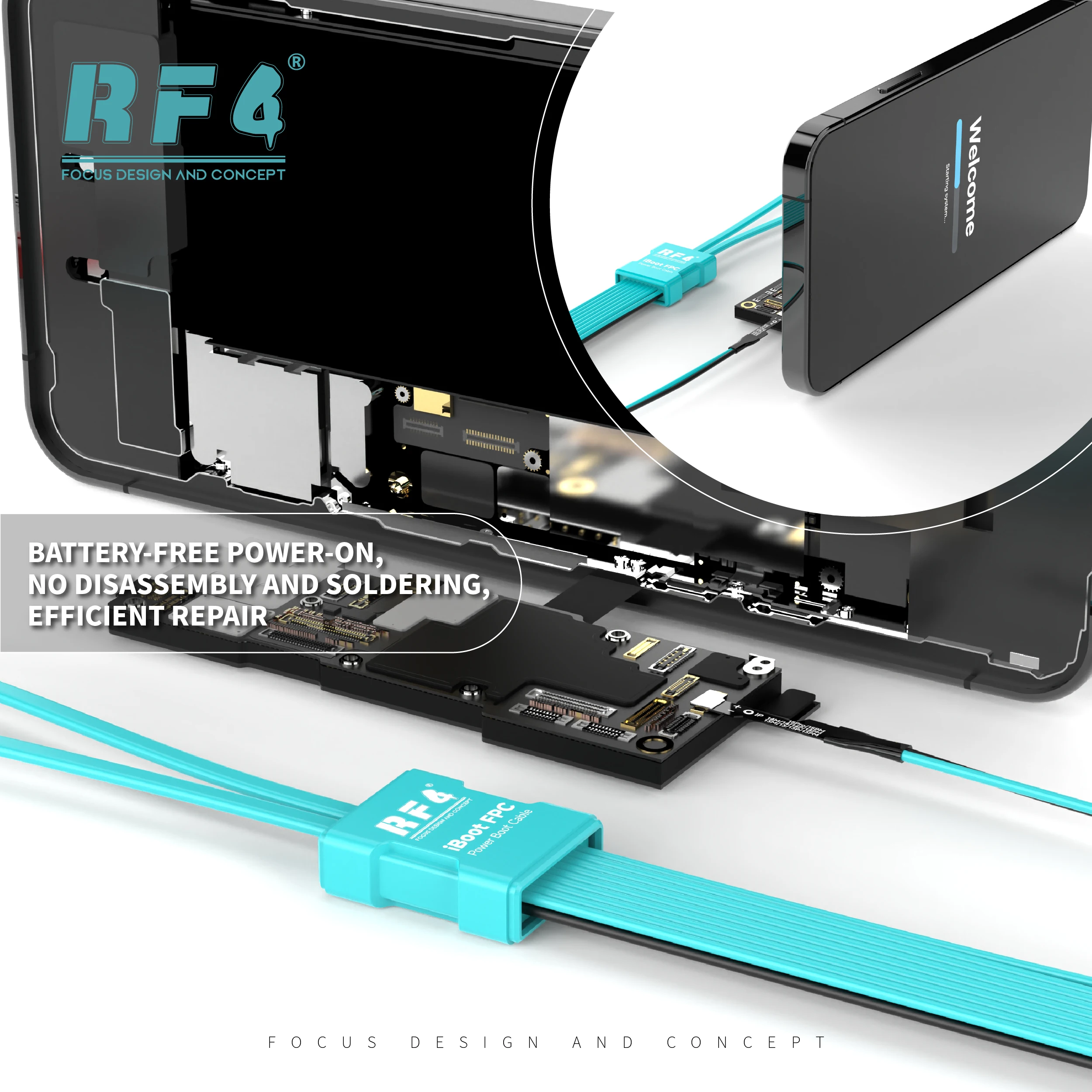 Фото Кабель для активации материнских плат RF4 iBoot FPC01, тестовый кабель питания DC для iPhone 8-11, 12, 13, 14, 15, 17 №5