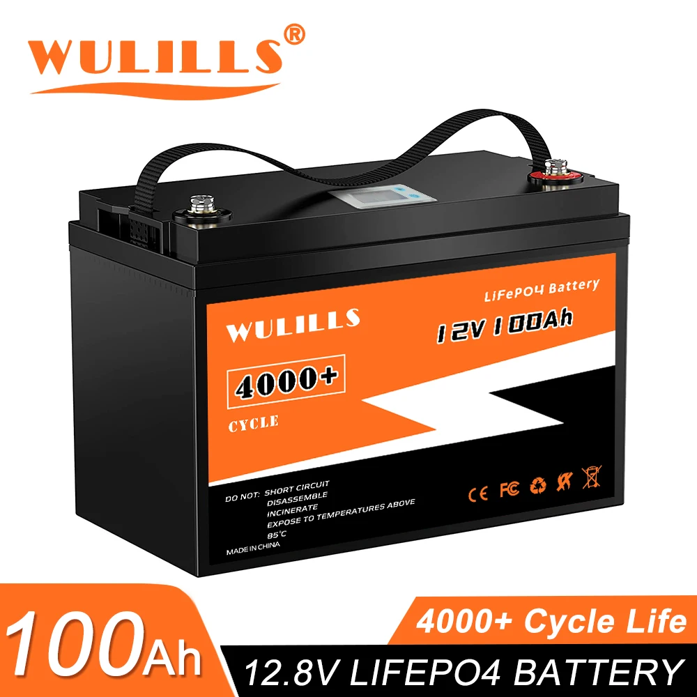 

12V 100Ah Lithium Iron Phosphate Battery LiFePO4 Built-in BMS LiFePO4 Battery for Solar Power System RV House Trolling Motor