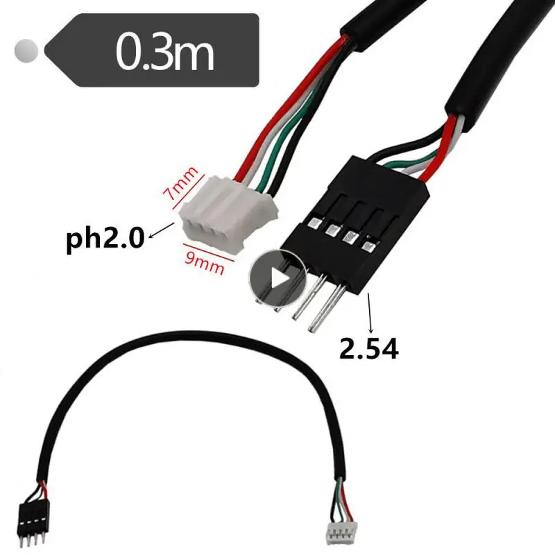 

30cm Ph2.0 To Dupont 2.54mm Hole 5pin Usb Patch Cord For G50 G50-45 G50-30 G50-70 80 85 90 G40-70 Patch Cord Black Alloy