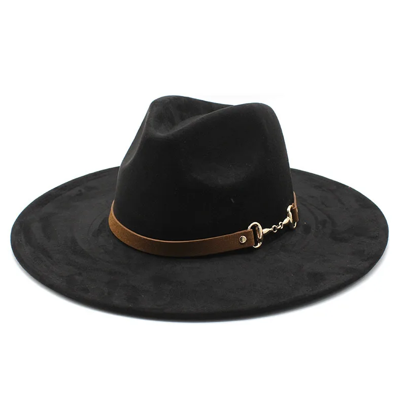 

Women's hat british top hat Men's panama Cowboy hat jazz free shipping luxury fedora fashion Golf cap elegant women wide brim
