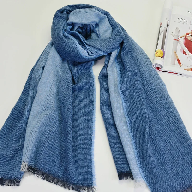 

Classic Tie Dyed Gradient Long Cashmere Scarf Women Luxury Winter Fashion Pashmina Shawl Wraps Scarves For Ladies foulard mujer