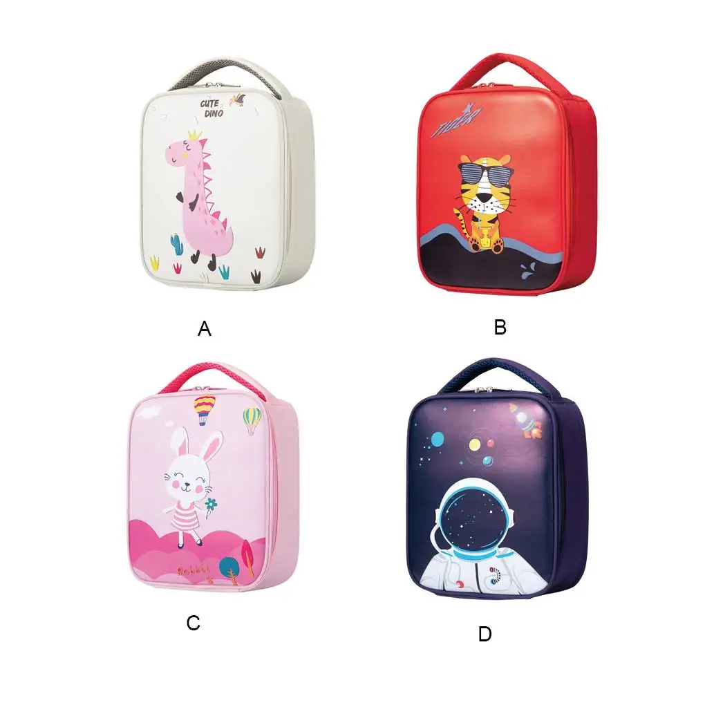 

Oxford Cloth Portable Cartoon Lunch Box Bag Insulation Food Cooler Zipper Picnic Storage Container Tote with Handle