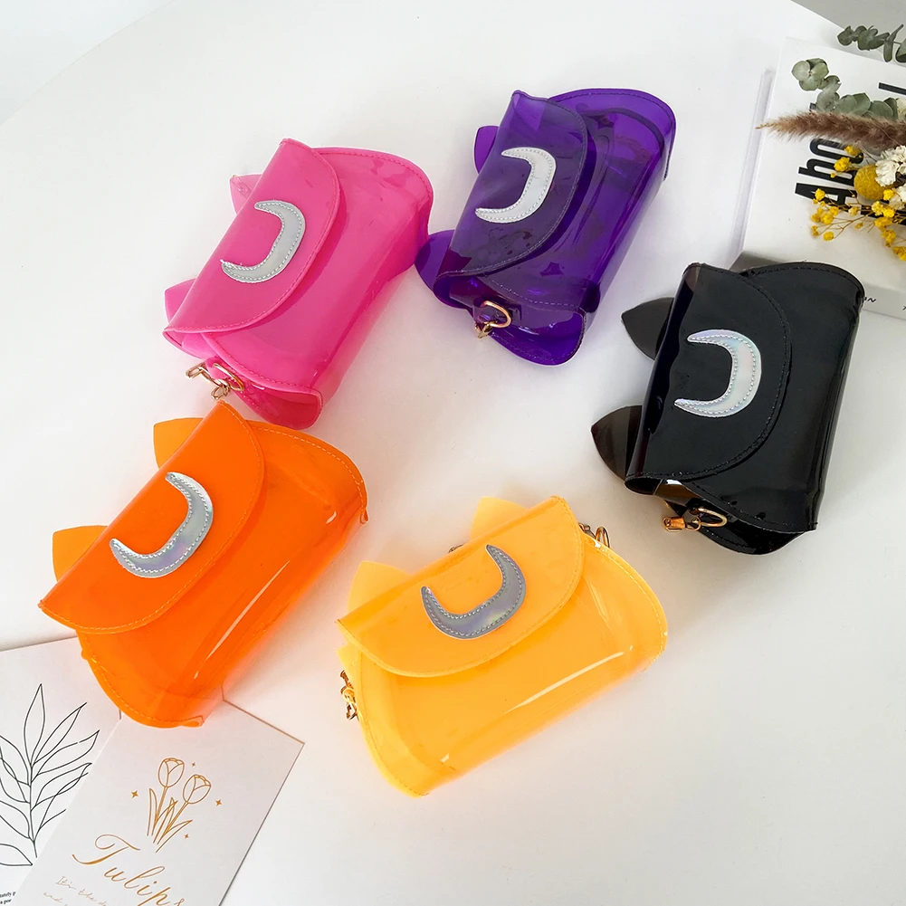 

Clear Kids Girls Cute Ear Crossbody Bag Kids Keys Coin Purse Autumn Travel Handbag for Children Shopping Leisure