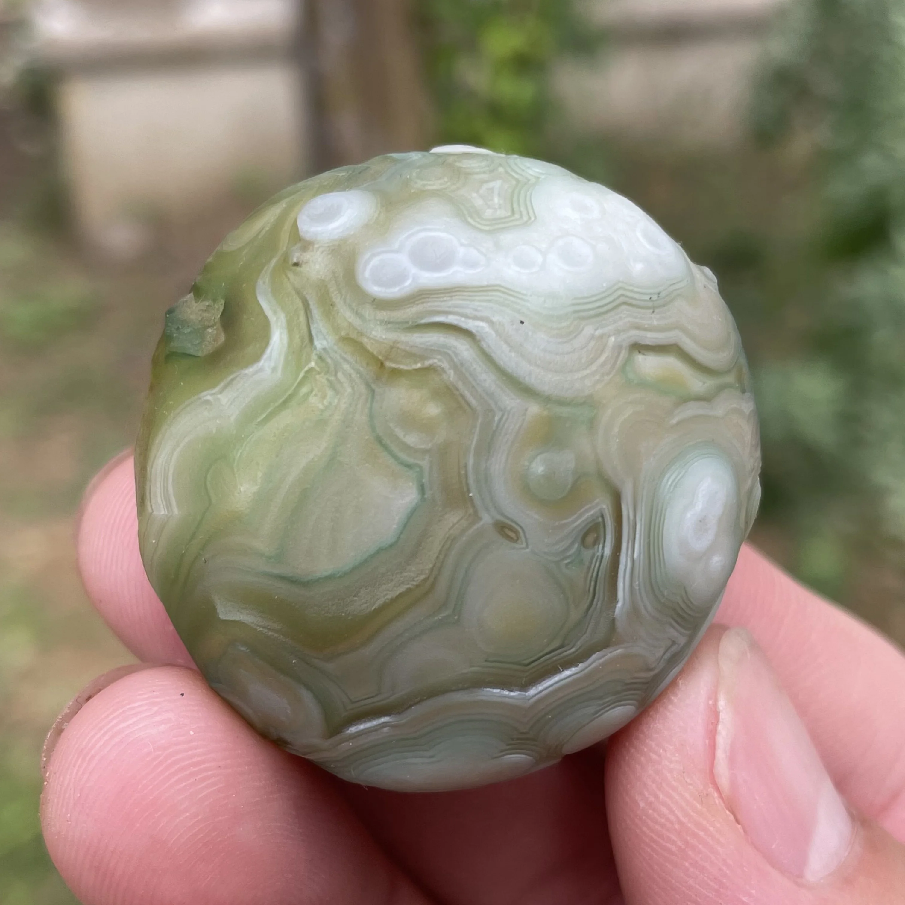 Натуральный зеленый агат Sardonyx Alxa Gobi Eye минеральный образец энергетический