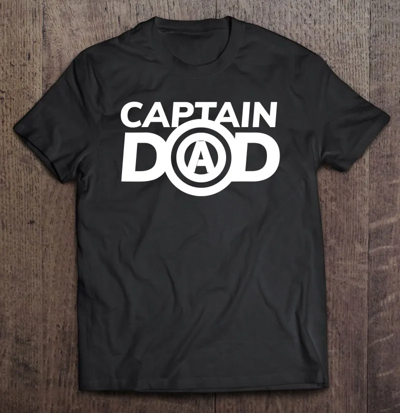 

Футболка мужская с принтом «Капитан папа», черная графитовая рубашка, пустая блузка, подарок на день отца, на день рождения