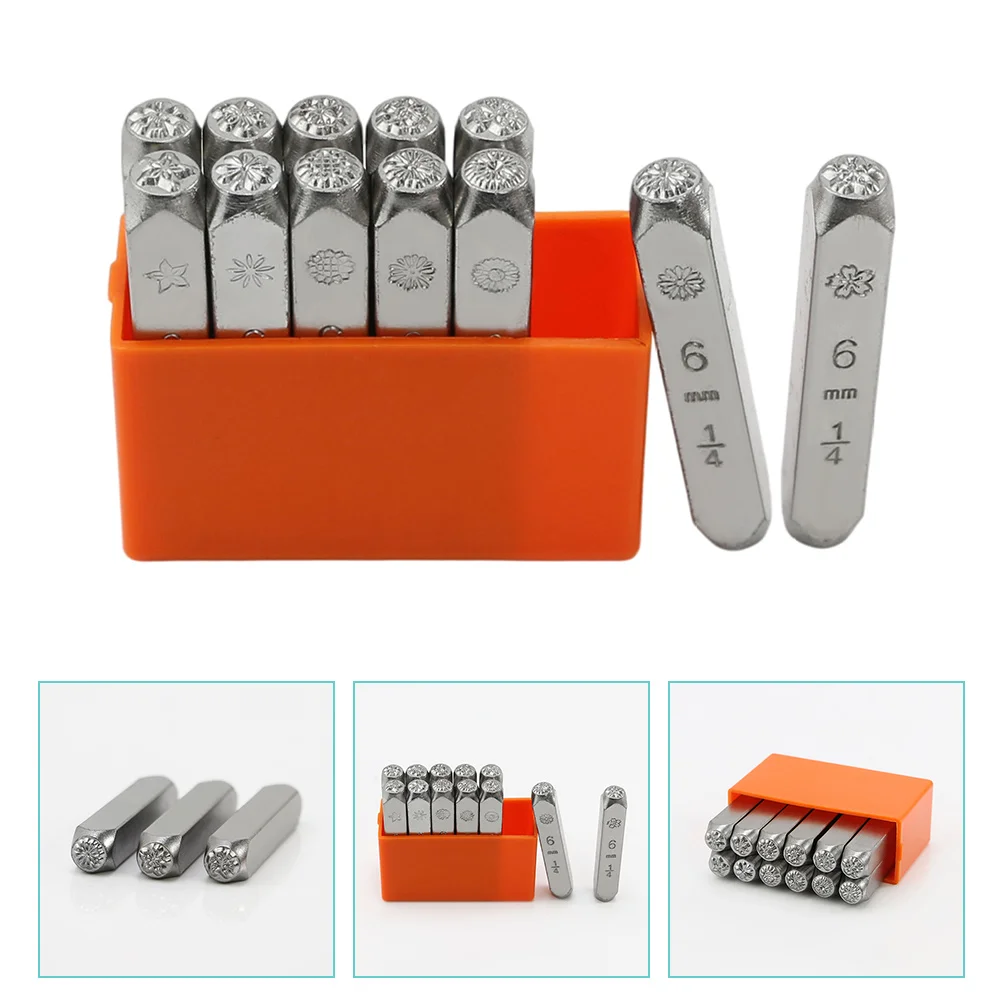 

Stamp Metal Crafts Tool Stamping Set Supplies Punch Flower Carving Steel Letter Design Jewelry Stamps Diy Symbol Handle