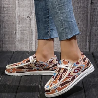 boho jacquard sox shoes woman chic canvas sneakers ladies 2022 new stretch loafers ultralight flat lazy boat zapatos