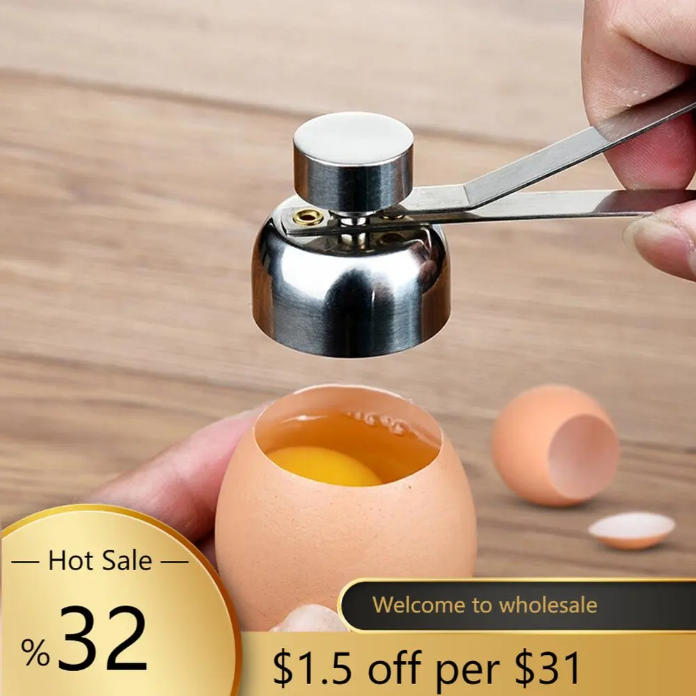 

New Practical Metal Egg Scissors Egg Topper Cutter Shell Opener Stainless Steel Boiled Raw Egg Open Creative Kitchen Tools Set