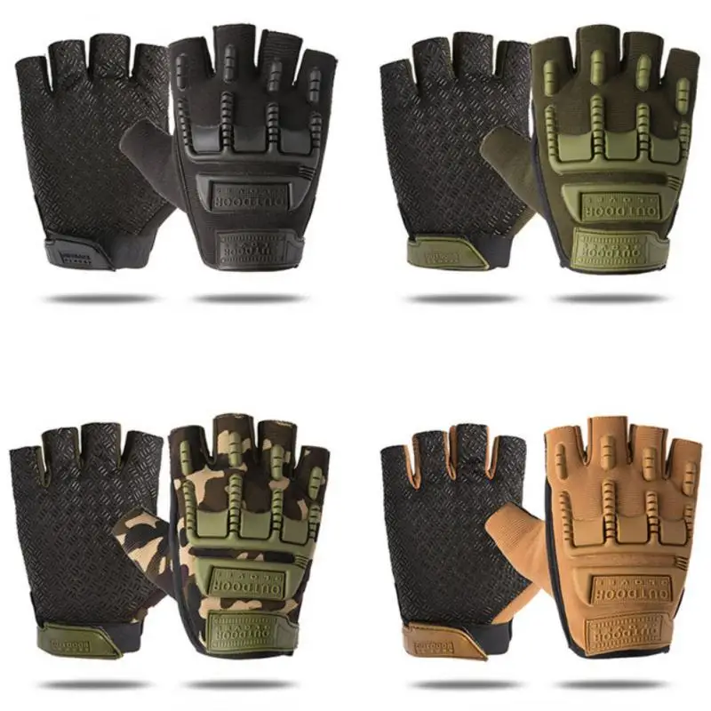 

Men Cycling Gloves Half Finger Tactical Gloves Outdoor Field Military Fighting Sports Fitness Anti-slip Gloves Riding Accessorie
