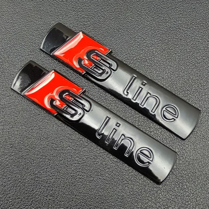 

2 шт. 3D Metal Sline Logo S LINE Эмблема Автомобильный значок на крыло Наклейка для Audi A1 A2 A3 A4 A5 A6 A7 Q2 Q3 Q5 Q7 SQ5 RS5 TT Аксессуары