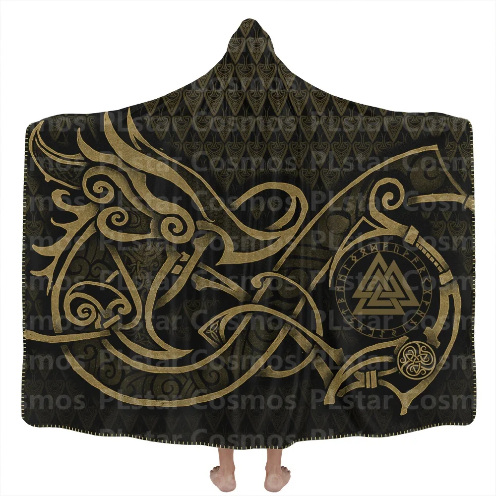 

Одеяло с капюшоном Walhalla с вызовами, 3D одеяло с носимым принтом для мужчин и женщин, Флисовое одеяло для взрослых и детей