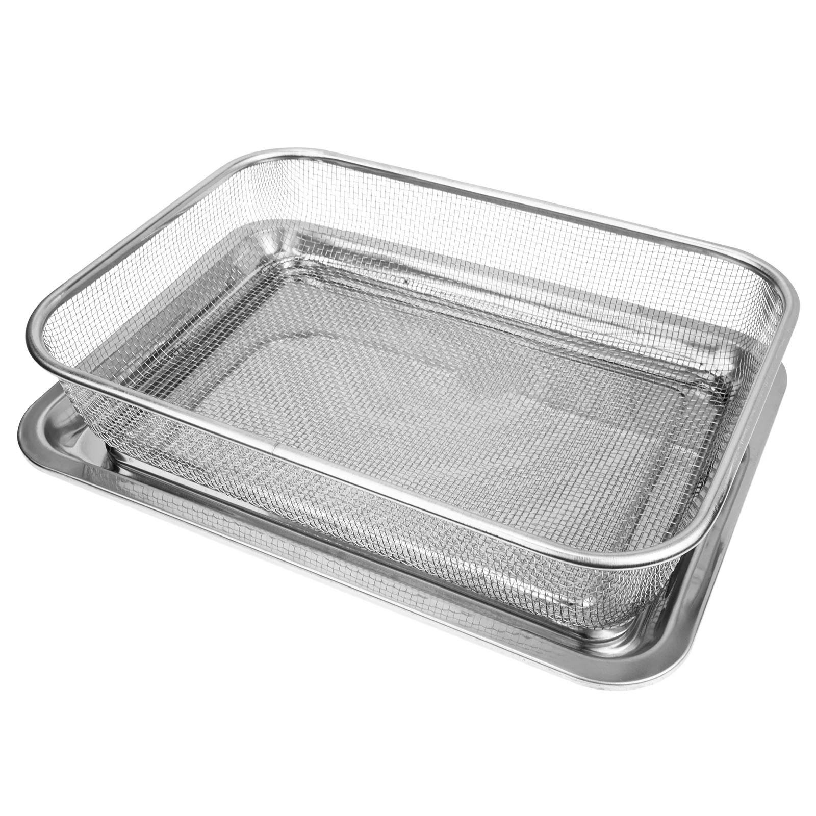 

Basket Oven Air Tray Crisperfry Fryer Non Stick Rack Sheet Crisping Mesh Wire Pan Baking Grill Stainless Steel Frying Metal Set