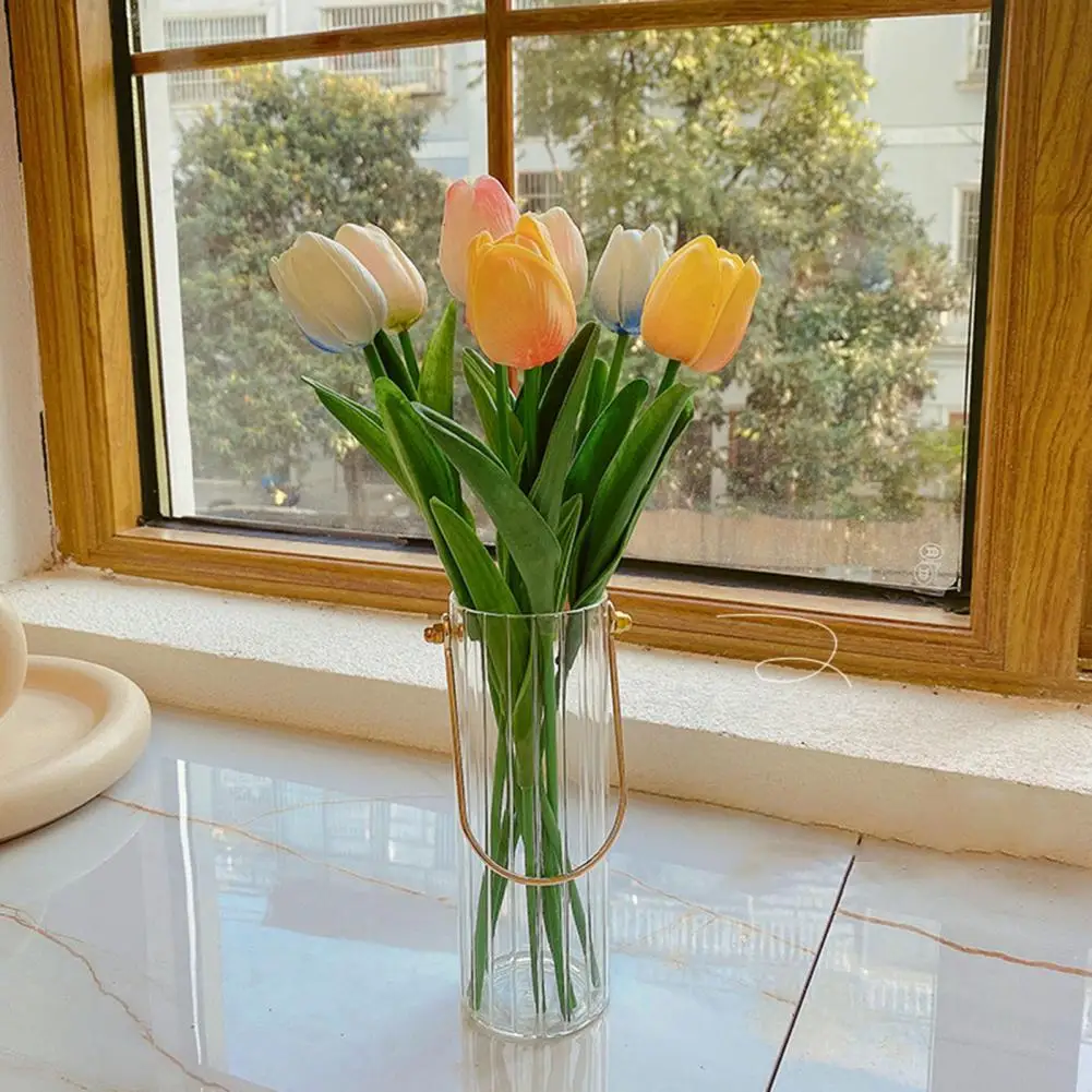 

3Pcs Fake Flower Attractive Faux Leather Wide Application for Home Flower Handicraft Artificial Flower