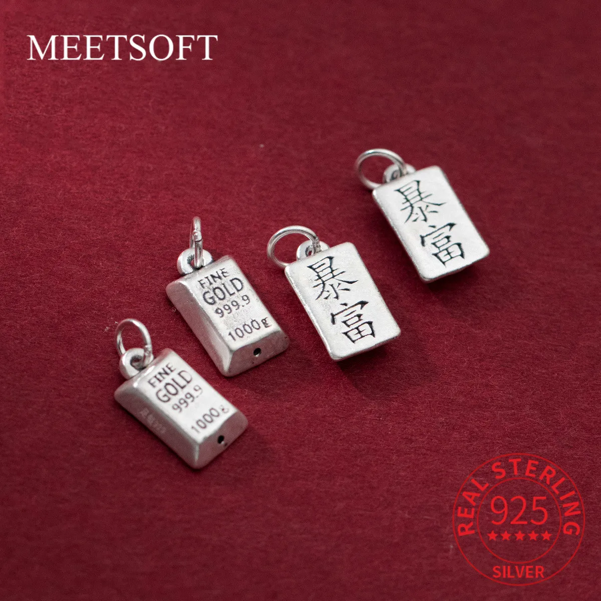 

MEETSOFT S925 Стерлинговое Серебро, китайский герой, богатый женский шарм, DIY браслет ручной работы, ожерелье, аксессуары, оптовая продажа