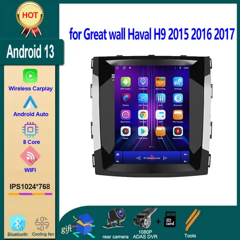 ОС Android для Great Wall Haval H9 2015-2017 9,7-дюймовый экран Автомобильный радиоприемник Стерео Авто радио Carplay Мультимедийная навигация GPS4G + WIFI