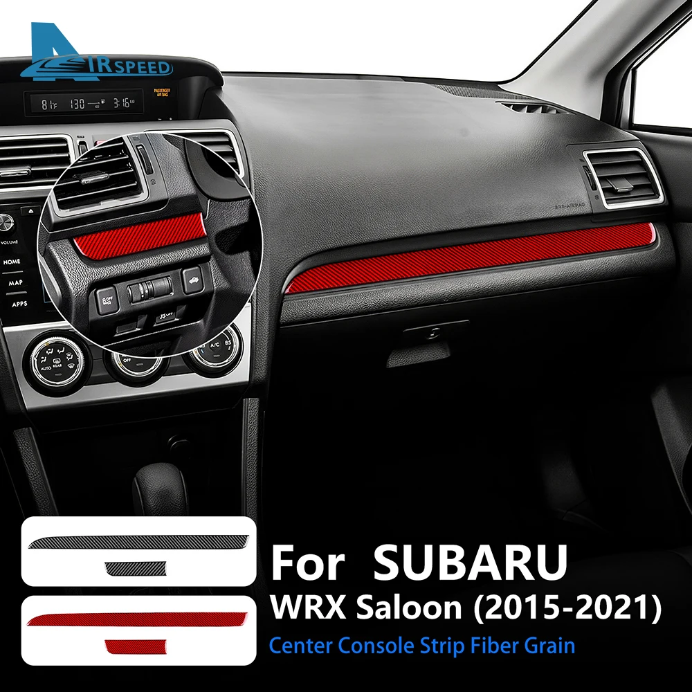 AIRSPEED Real Carbon Fiber For Subaru WRX Saloon 2015-2021 Center Console Strip Co-pilot Dash Glove Box Handle Panel Sticker