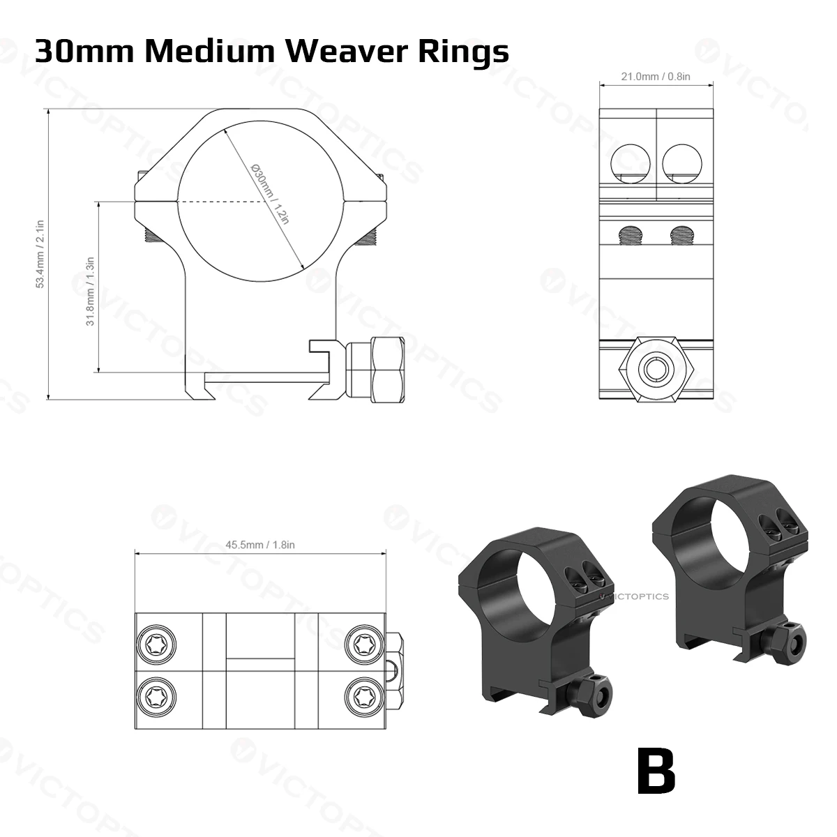 Victoptics 30 мм/25 4 мм крепежное кольцо для прицела 11 мм/20 Weaver Rail высокий/средний/низкий