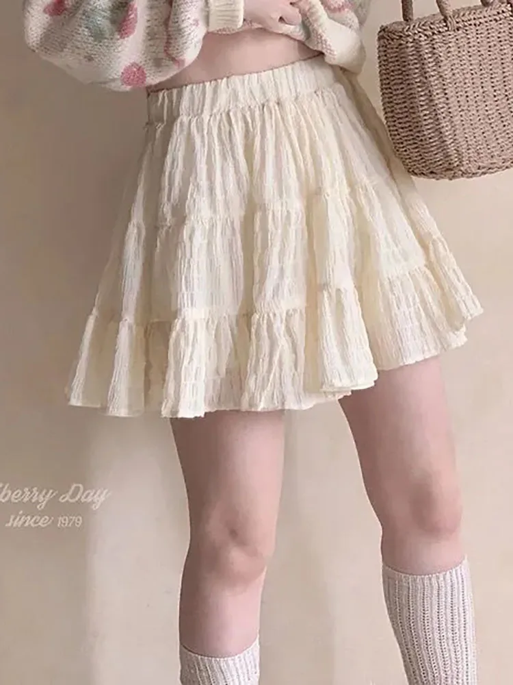 

Japanese Kawaii Women Cake skirt Harajuku Short skirts woman fashion 2022 summer Fashion Sweet streetwear Mini skirt y2k clothes