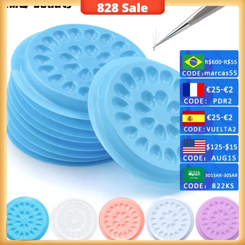 

NEW IN Glue Gasket Eyelash glue holder Adhesive Pallet Eyelash Extension glue pads stand on eyelash plastic makeup tools