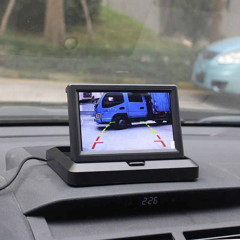 SMALUCK Беспроводной 5-дюймовый складной монитор заднего вида Автомобильный