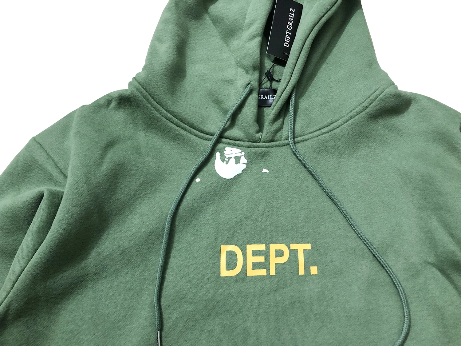 Фото Худи DEPT GRAILZ с логотипом PAINT LOGO / Винтажное худи с граффити и эффектом потертости, с английским логотипом GD на груди, с принтом и эффектом состаривания №4